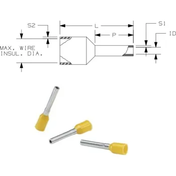 Elektrický konektor FSD76-8-D Lisovací ferule na vodič AWG20 (0,75mm2), max.pr.vodiče 2,8mm, PIN d. 8mm, šedá, bal.500ks