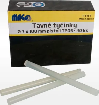 Příslušenství k lepící pistoli Magg TT07 tavné tyčinky 40 ks 7 x 100 mm čiré