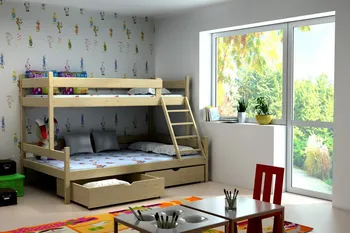 Dětská postel Vomaks Komplet 200 cm x 140 cm bezbarvý ekologický lak