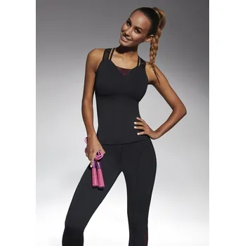 Sportovní top Inspire top 50 - Bas Bleu černá-zelená L