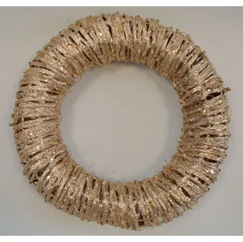 umělá květina Zlatý proutěný věnec 30 cm