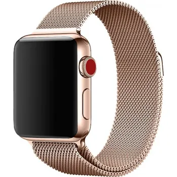 Řemínek na hodinky Kovový řemínek milánský tah pro Apple Watch Ultra 49mm / 46mm / 45mm / 44mm / 42mm - růžovozlatý