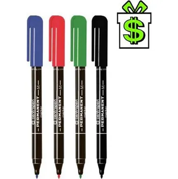 Zelený permanentní popisovač 1mm - 2mm fix tenký slabý Centropen zelená fixa tenká slabá 2846 Permanent marker 1 mm - 2 mmlený