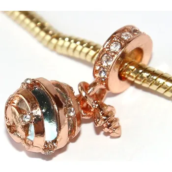 Přívěsek Korálek s velkým průvlekem Fashion Jewerly - Přívěsek Zlatá včela na včelím úlu, Pilná jak včelička, Medové hody, Beehive, Včelí královna 2731