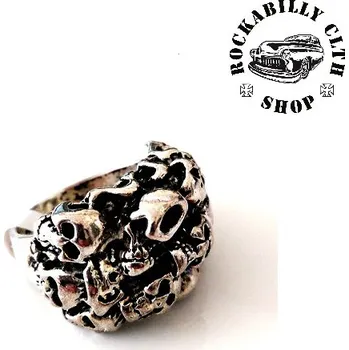 Prsten Prsten stříbrný Rocka Horror Skulls Silver - 20mm