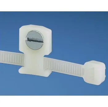 Stahovací páska LPMS-S8-M Příchytka kabelové pásky,otvor M4,nízký profil, Nylon 6.6, natural, vnitřní, balení 1000ks