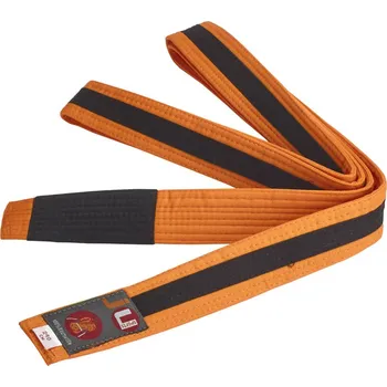 Bojový sport JU-SPORTS BRAZILIAN JIU JITSU dětský pás oranžovo-černá Barva: BJJ oranžová-černý pruh, Délka: 240