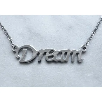Řetízek Blingstar Řetízek s nápisem - Přívěsek DREAM - z chirurgické oceli - N1567