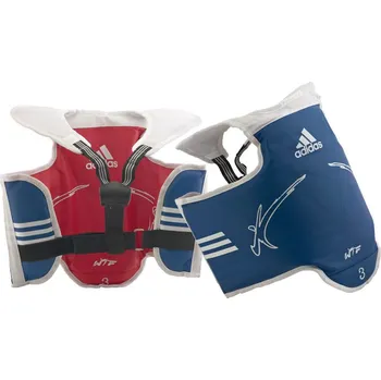 Chránič ruky a předloktí na box a bojový sport Taekwondo DĚTSKÁ oboustranná vesta ADIDAS WTF Velikost: XS