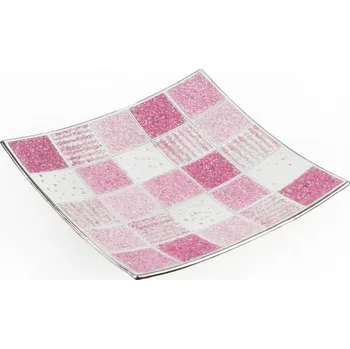 Skleněná mísa CORAL KARO růžová