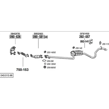 Zadní díl výfuku zadní díl (pouze Hb.) Bosal 292-057