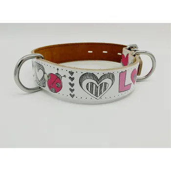 Obojek pro psa Kožený obojek LOVE rozměr: 4,5cm 61-72cm