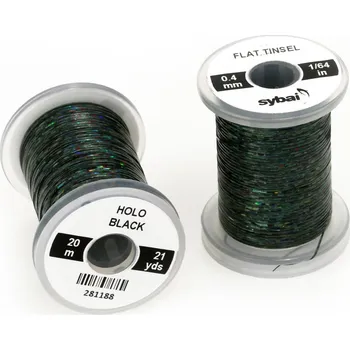 Plochá lametka Sybai Flat Tinsel 0,4mm Holographic Black