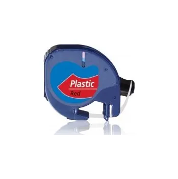 Pásek do tiskárny Gigaprint za páska DYMO 59424 LetraTag 12mm černý tisk/červený plastový podklad - kompatibilní