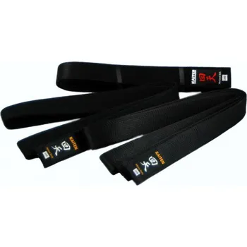 Bojový sport KAITEN ČERNÝ PÁS EXTRA ŠIROKÝ NA KIMONO KARATE- SATEN Velikost: 330