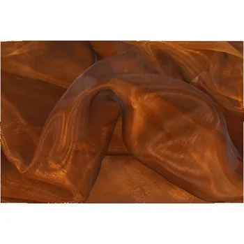 Organza, zlato hnědá, látka, metráž šíře 150 cm, AKCE, SLEVA -50%