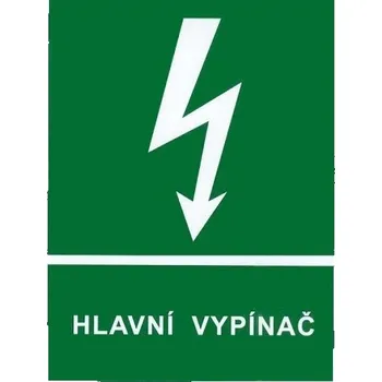 Značení Značka výstrahy hlavní vypínač 90x120 mm samolepící