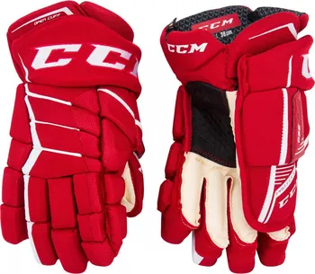 Hokejové rukavice CCM Jetspeed FT390 SR červené/bílé 15"