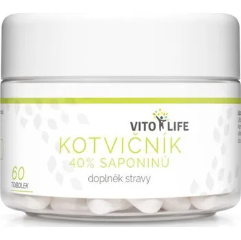 Přírodní produkt VitoLife Kotvičník zemní 40 % saponinů 60 cps.