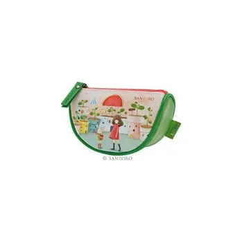 Půlkulatá kosmetická taštička - "Melon Showers" od firmy SANTORO London Kori Kumi (Kori Kumi- 3d Wedge Accessory Case -"Melon Showers" )