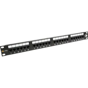 Patch panel Solarix patch panel 24 x RJ45 CAT6 UTP 350 MHz černý 1U, SX24-6-UTP-BK