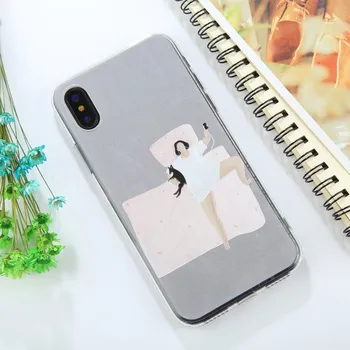 Plastový zadní kryt pro iPhone XS / iPhone X - ležící spící holka