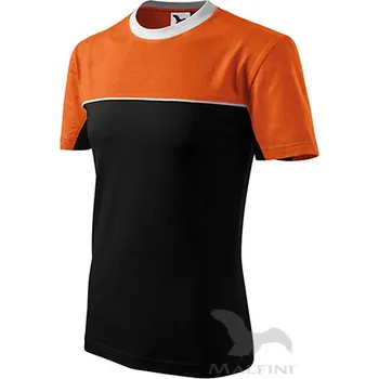 Pánské tričko Triko Malfini Colormix černá/oranžová (S)