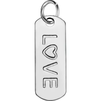 Přívěsek Šperky4U Malý ocelový přívěšek s kroužkem - destička LOVE - OPP1666