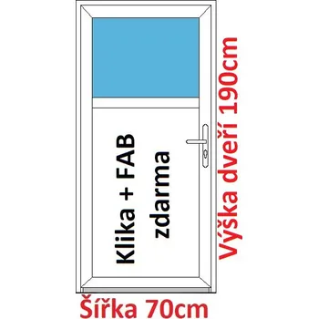 Vchodové dveře Vchodové plastové dveře Soft 1/3 sklo 70x190 cm - Akce!