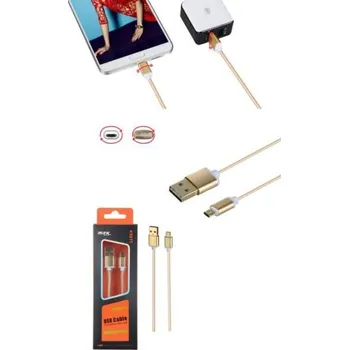 Datový kabel Aligator Datový a nabíjecí PLUS, Micro USB, oboustranný, (K3371) zlatý