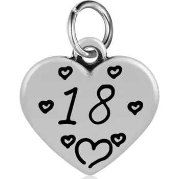 Přívěsek Šperky4U Ocelový přívěšek - srdíčko "18" - OPP1678