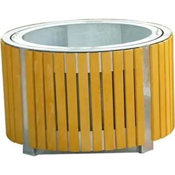 Květináč GRAF Nádoba na květiny s dřevěnou výplní kruh