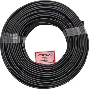 elektrický kabel Kabel CYKYLO-J 3Cx1,5mm² černý 25m