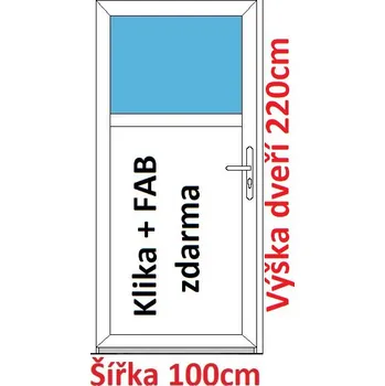 Vchodové dveře Vchodové plastové dveře Soft 1/3 sklo 100x220 cm - Akce!