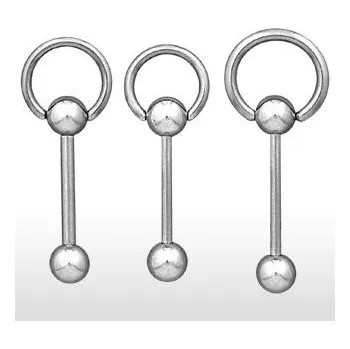 Piercing Piercingate Piercing do jazyka PCI00183 - Délka tyčky: 16 mm, Kuličky: 6 mm, Průměr tyčky: 1,6 mm