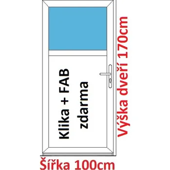 Vchodové dveře Vchodové plastové dveře Soft 1/3 sklo 100x170 cm - Akce!