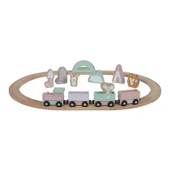 Vláček a vláčkodráha Tiamo Little Dutch Vláček s dráhou růžový