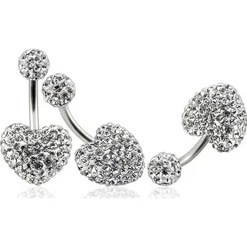 Piercing Piercingate Piercing Crystal srdce s crystal kuličkou PBSW00018