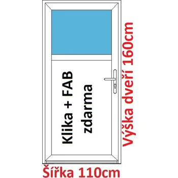 Vchodové dveře Vchodové plastové dveře Soft 1/3 sklo 110x160 cm - Akce!