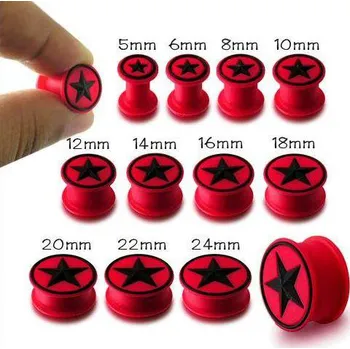 Piercing Piercingate Plug to ucha - hvězdička PTP00158 - Průměr Tunely, plugy, roztahováky: 6 mm