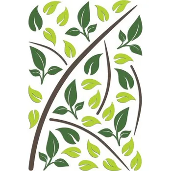 Samolepící dekorace Samolepka na zeď, 3D vzhled, motiv květiny, zelená