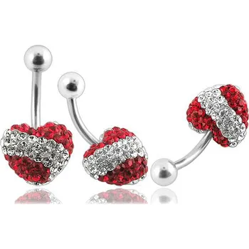 Piercing Piercingate Piercing Crystal srdce se stříbrnou kuličkou PBSW00028