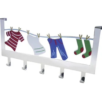 Věšák Věšáková lišta na dveře barevná na 5 háčků