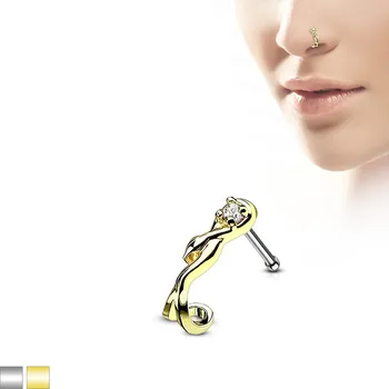 Piercing Piercingate Piercing do nosu PNO00254 - Barva/Motiv: Čirá, Délka tyčky: 6 mm, Průměr tyčky: 0,8 mm