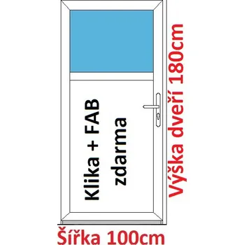 Vchodové dveře SOFT Soft 1/3 sklo 100x180 cm