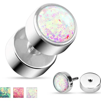 Piercing Piercingate Falešný piercing s kamínky PFA00299 - Barva/Motiv: Bílá, Délka tyčky: 6 mm, Průměr tyčky: 1,2 mm