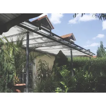 Krycí plachta Sluneční plachta na lankové upínání, PES 140 g/m², stříbrno-šedá 380x96 cm