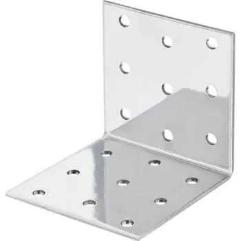 Tesařské kování Spojovací úhelník děrovaný 60x60x60 mm, nerez, 1 ks
