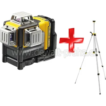 Měřící laser DCE089D1G+S DeWALT Aku křížový laser 3x 360° 10,8 V 2,0Ah, se stativem DE0881T, zelený paprsek