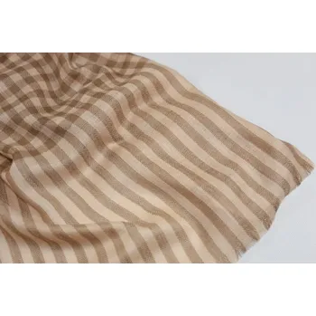 Šála Vlněná vzorovaná šála - světle a tmavě hnědá kostka